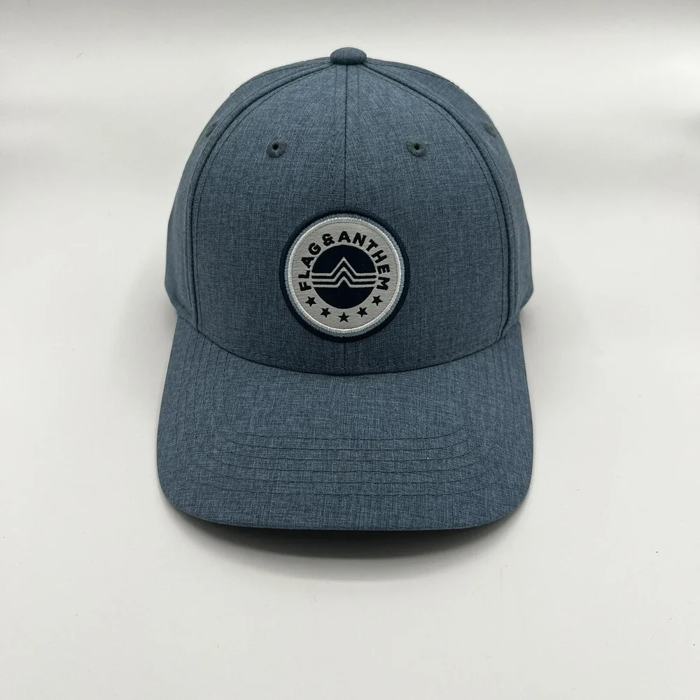 Flag & Anthem Snapback Hat Blue One Size Adjustable Mesh Back 6 Panel - Picture 2 of 7